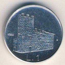 Сан-Марино 1 лира 1988 год