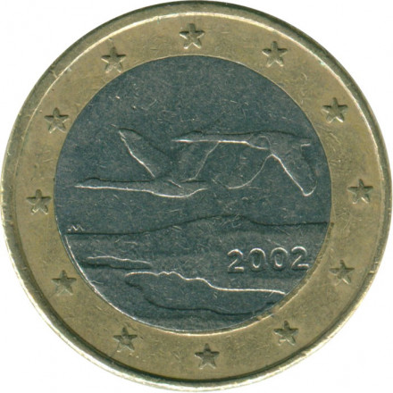 Финляндия 1 евро 2002 год - Летящие лебеди