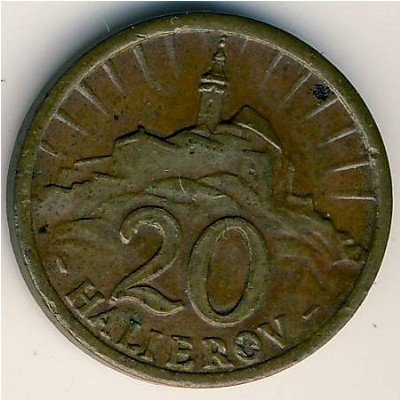 Словакия 20 гелеров 1940 год