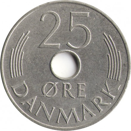 Дания 25 эре 1976 год - Королева Маргрете II