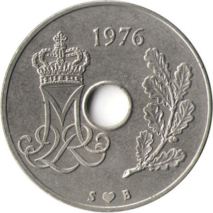 Дания 25 эре 1976 год - Королева Маргрете II