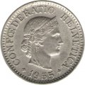 Швейцария 10 раппенов 1955 год