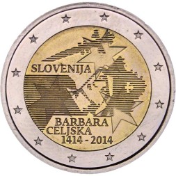 Словения 2 евро 2014 год - Барбара Цилли