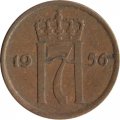 Норвегия 2 эре 1956 год - Король Хокон VII
