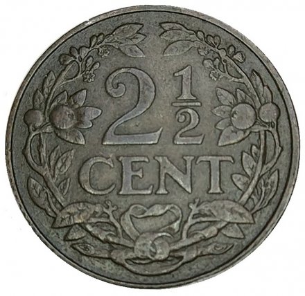 Нидерланды 2 1/2 цента 1919 год