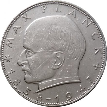 ФРГ 2 марки 1964 год (D) - Макс Планк