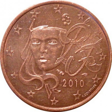 Франция 2 евроцента 2010 год