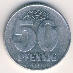 ГДР 50 пфеннигов 1983 год - Герб (A)