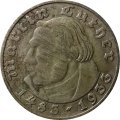 Третий Рейх 2 рейхсмарки 1933 год (D) - 450 лет со дня рождения Мартина Лютера