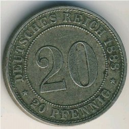 Германия 20 пфеннигов 1888 год