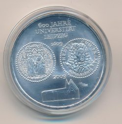Германия 10 евро 2009 год - 600 лет университету в Лейпциге