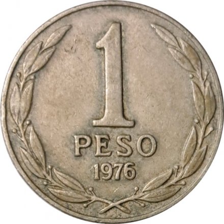 Чили 1 песо 1976 год