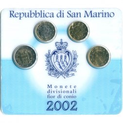 Набор из 4 евромонет Сан-Марино 2002 год (в буклете)