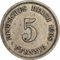 Германия 5 пфеннигов 1908 год (E)