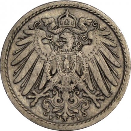 Германия 5 пфеннигов 1908 год (E)