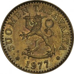 Финляндия 10 пенни 1977 год