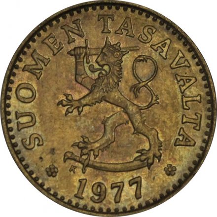 Финляндия 10 пенни 1977 год