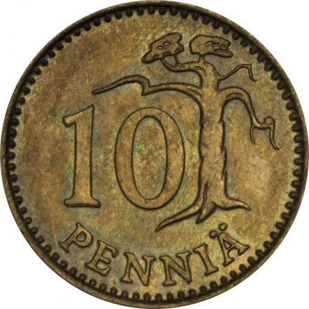 Финляндия 10 пенни 1977 год
