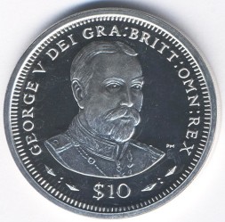 Монета Виргинские острова 10 долларов 2006 год - Король Георг V