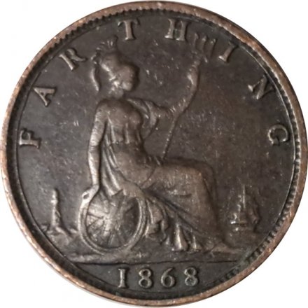 Великобритания 1 фартинг 1868 год