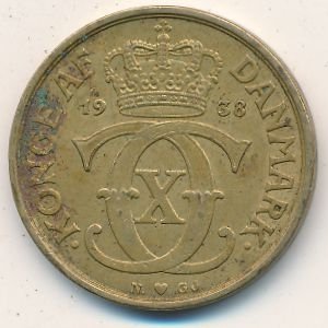 Дания 1 крона 1938 год