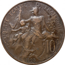 Франция 10 сантимов 1903 год