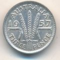 Австралия 3 пенса 1957 год