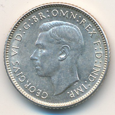 Австралия 6 пенсов 1943 год (D)