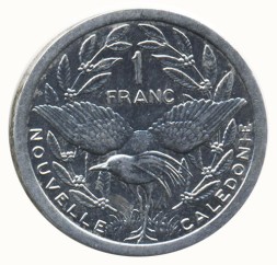 Монета Новая Каледония 1 франк 2000 год - Птица кагу