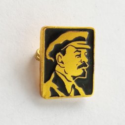 Значок Владимир Ильич Ленин  (прямоугольный черный) тип 2