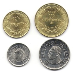 Набор из 4 монет Гондурас 1999-2006 год