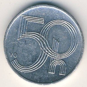 Чехия 50 геллеров 2000 год
