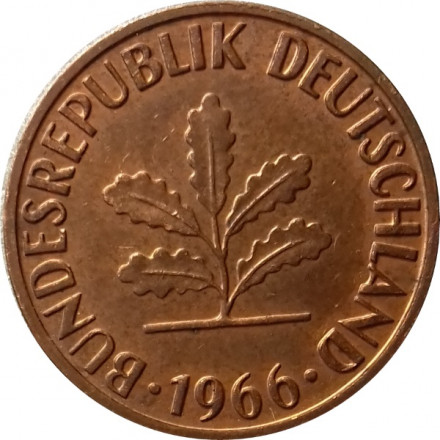 ФРГ 1 пфенниг 1966 год - J