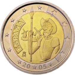 Испания 2 евро 2005 год - Дон Кихот