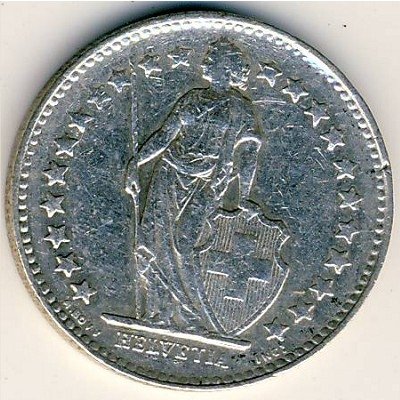 Швейцария 1/2 франка 1941 год