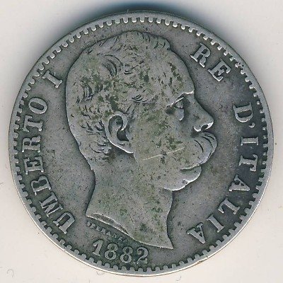 Италия 2 лиры 1882 год