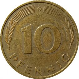 ФРГ 10 пфеннигов 1988 год - G