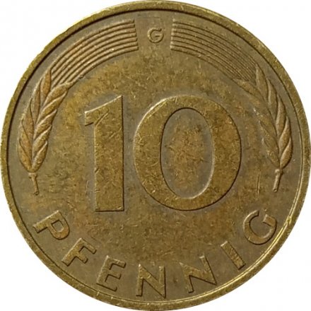 ФРГ 10 пфеннигов 1988 год - G