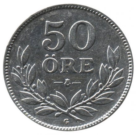 Швеция 50 эре 1934 год - Король Густав V