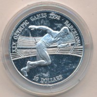 Монета Острова Кука 10 долларов 1990 год - XXV Летние Олимпийские игры