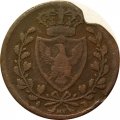Сардиния 3 чентезимо 1826 год (отметка монетного двора: &quot;Голова орла&quot;)