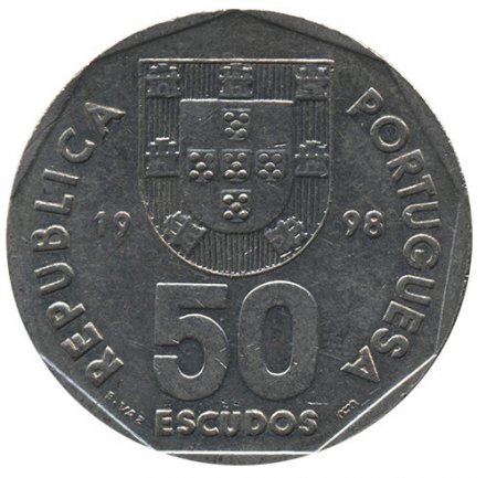 Португалия 50 эскудо 1998 год - Парусник