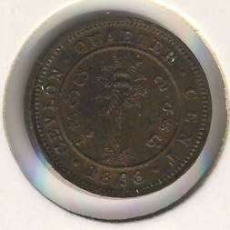 Цейлон 1/4 цента 1898 год
