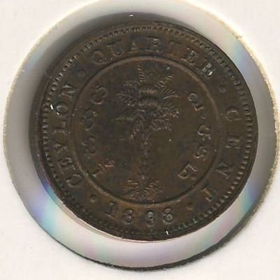 Цейлон 1/4 цента 1898 год