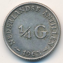 Антильские острова 1/4 гульдена 1963 год