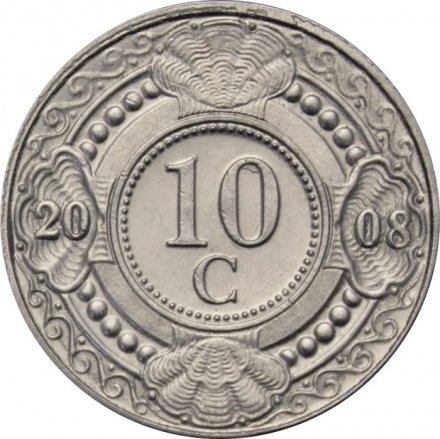 Антильские острова 10 центов 2008 год