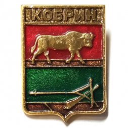 Значок Кобрин. Брестская область. Герб. Серия "Квадраты"