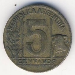 Аргентина 5 сентаво 1946 год