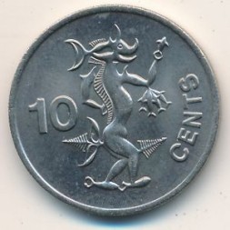 Монета Соломоновы острова 10 центов 1977 год