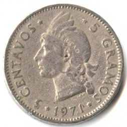 Доминиканская республика 5 сентаво 1971 год